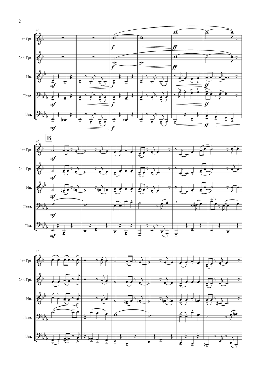 Waltzing Matilda Brass Quintet scores gallery preview page 2