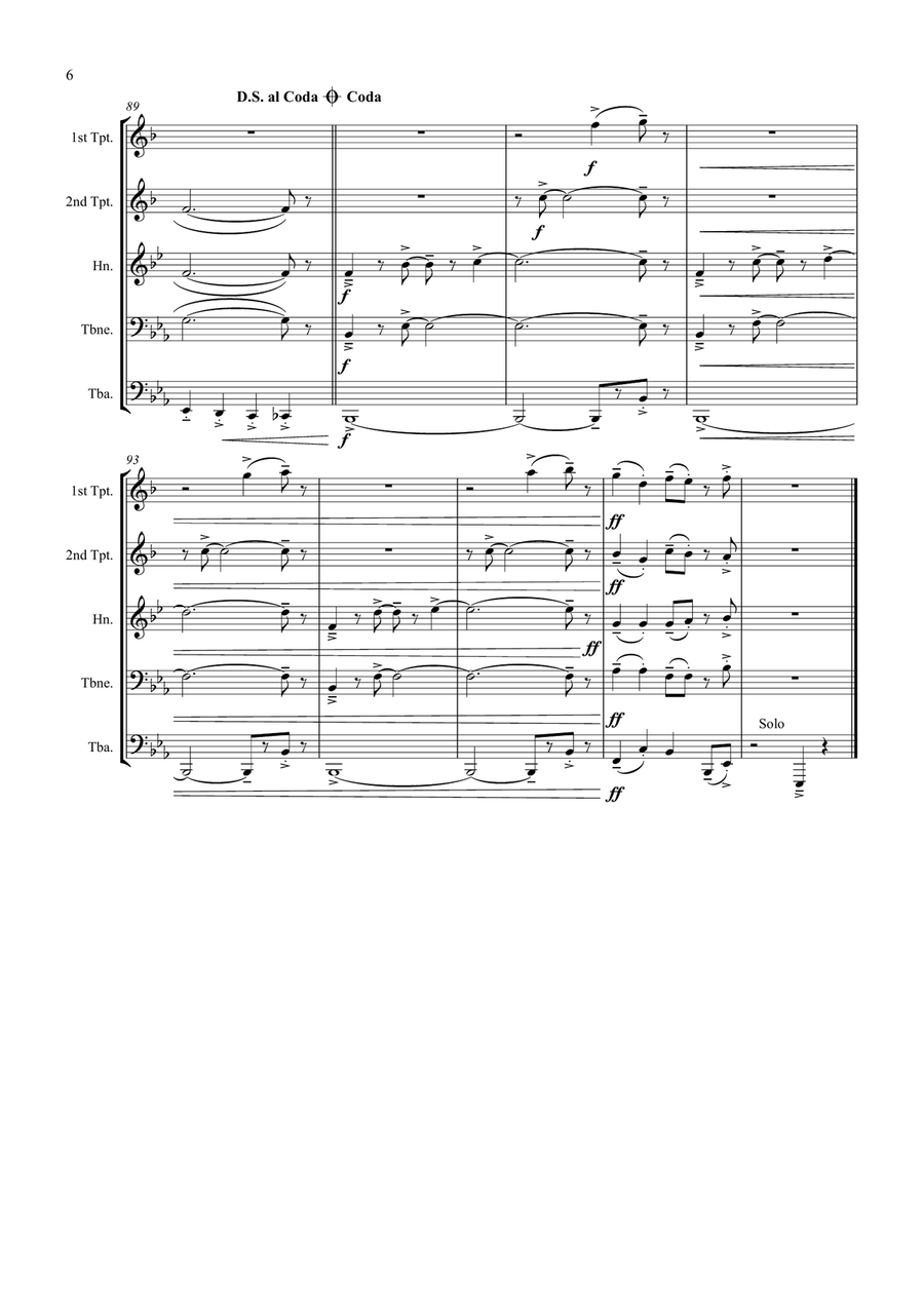 Waltzing Matilda Brass Quintet scores gallery preview page 6