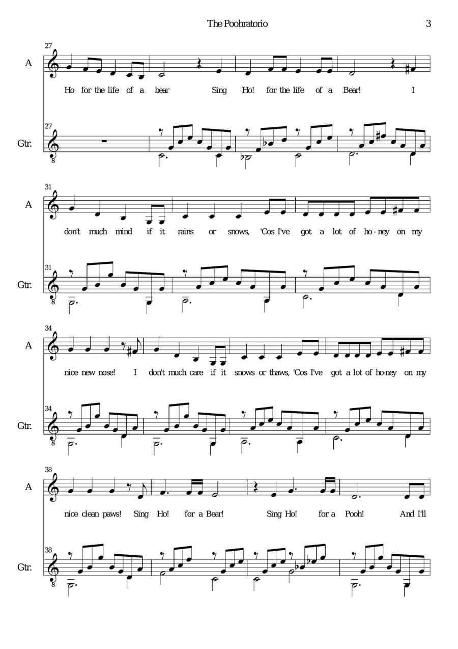 The Poohratorio (Winnie the Pooh - the Expotition to the North Pole) Piano, Vocal scores gallery preview page 3