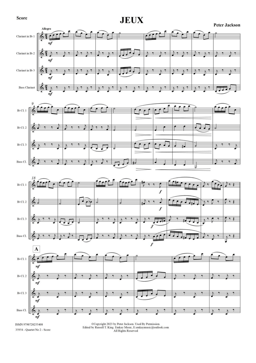 JEUX - CLARINET QUARTET JEUX - CLARINET QUARTET Clarinet Quartet scores gallery preview page 2