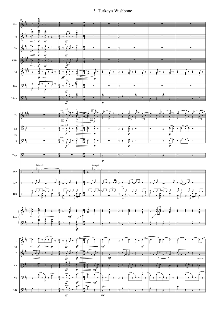 Turkey's Wishbone Turkey's Wishbone Full Orchestra scores gallery preview page 5