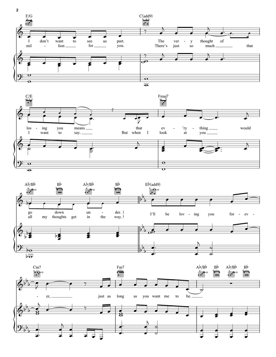 I'll Be Loving You (Forever) Piano, Vocal, Guitar scores gallery preview page 2