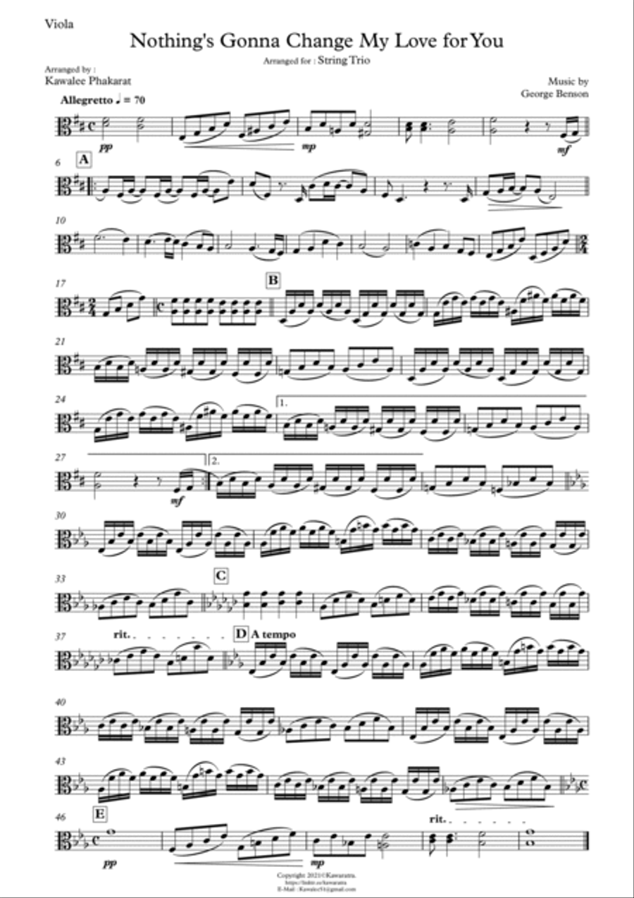 George Benson : Nothing's Gonna Change my Love for You - for String Trio String Trio scores gallery preview page 2