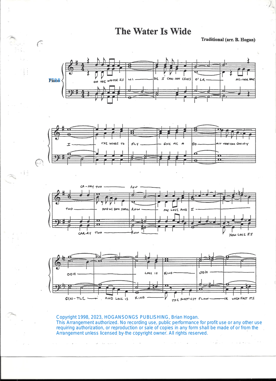THE WATER IS WIDE THE WATER IS WIDE TTBB scores gallery preview page 1
