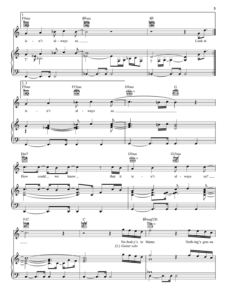 How Could We Know (feat. Judith Hill, Simon Climie & Daniel Santiago) Piano, Vocal, Guitar scores gallery preview page 3