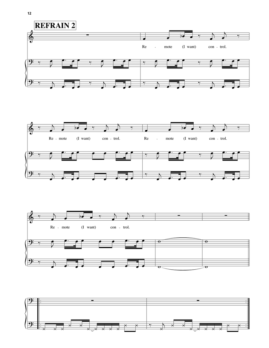 Remote Control Remote Control Piano, Vocal, Guitar scores gallery preview page 3