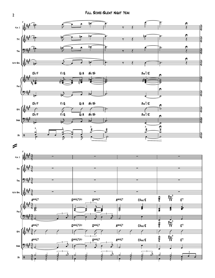 Silent Night Yeah Silent Night Yeah Jazz Ensemble scores gallery preview page 2