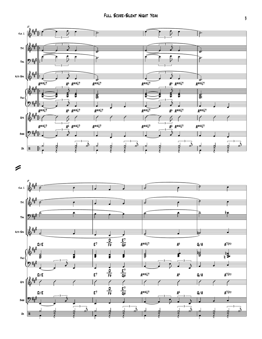 Silent Night Yeah Silent Night Yeah Jazz Ensemble scores gallery preview page 3