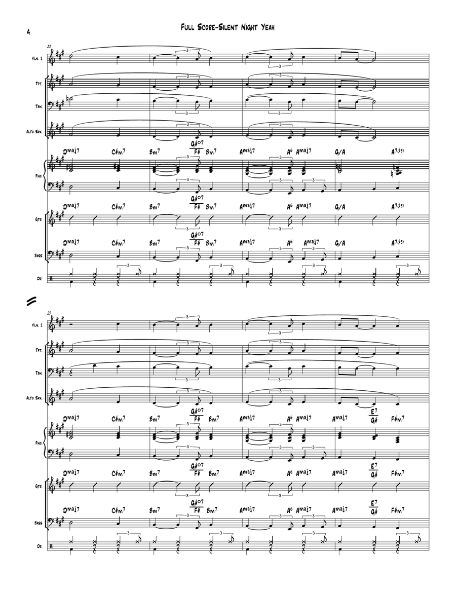 Silent Night Yeah Silent Night Yeah Jazz Ensemble scores gallery preview page 4