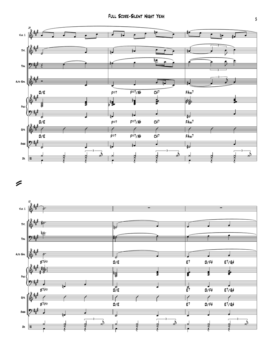 Silent Night Yeah Silent Night Yeah Jazz Ensemble scores gallery preview page 5