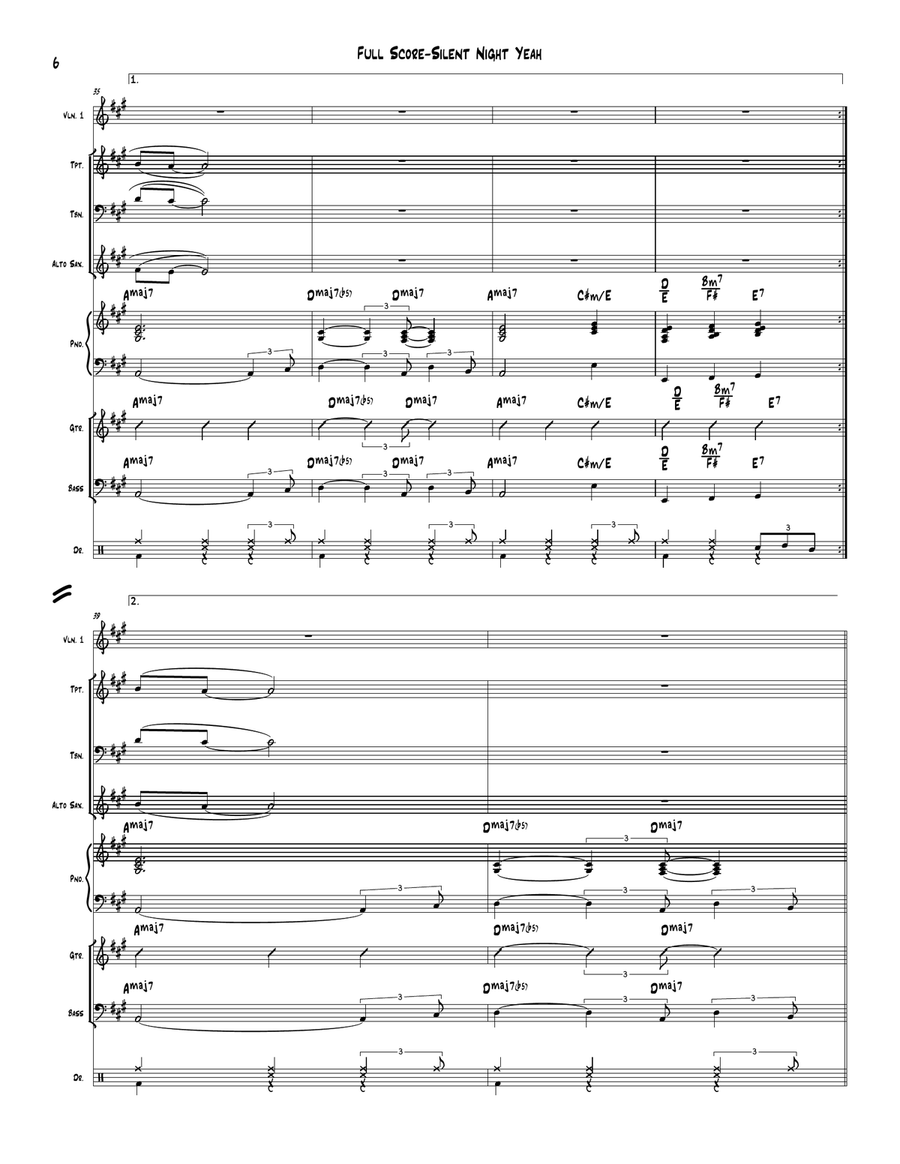Silent Night Yeah Silent Night Yeah Jazz Ensemble scores gallery preview page 6