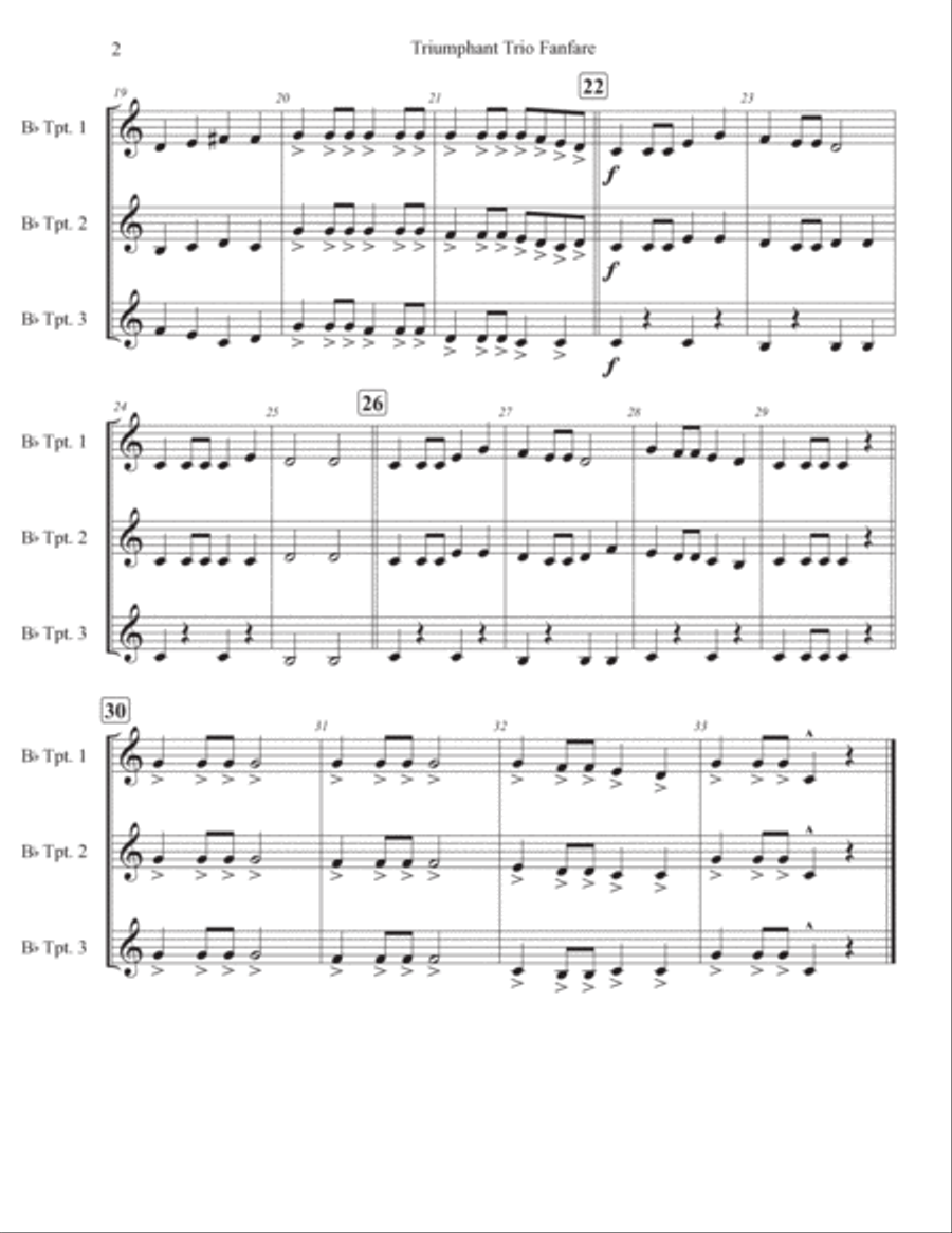 Triumphant Trumpets Trio Fanfare Trumpet Trio scores gallery preview page 3