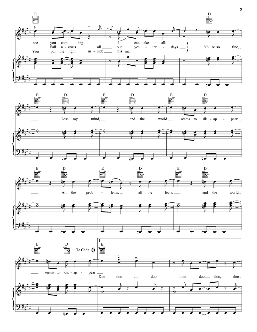 Disappear Disappear Piano, Vocal, Guitar scores gallery preview page 3