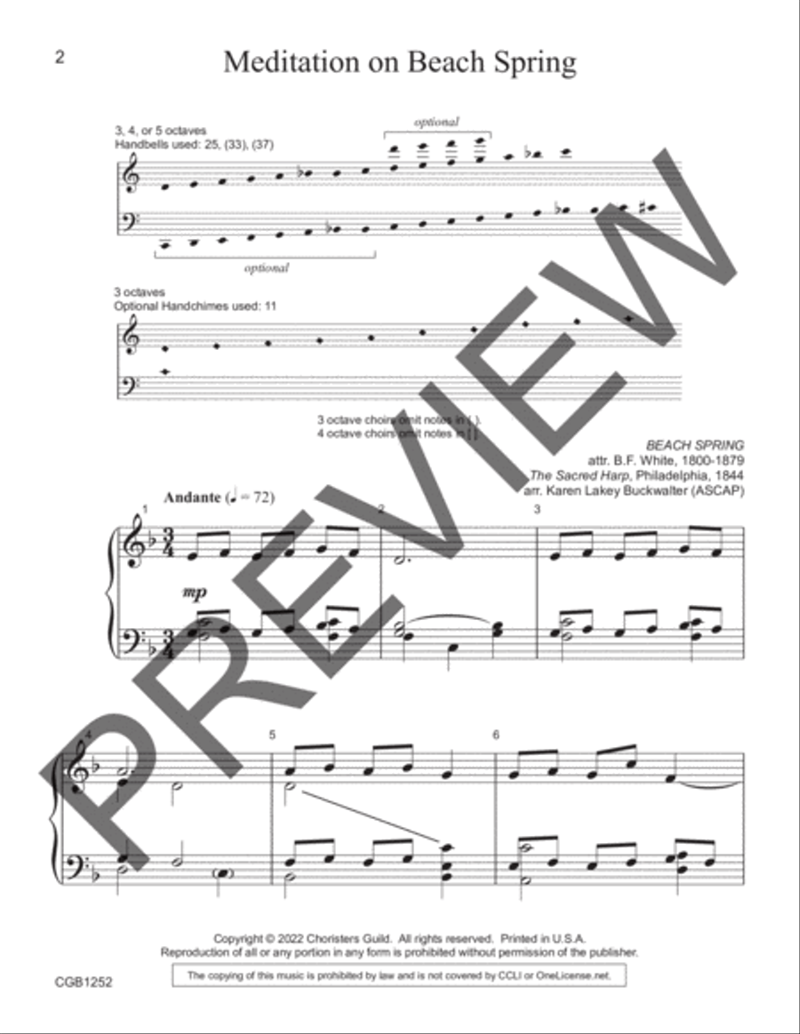 Meditation on Beach Spring 5-Octaves scores gallery preview page 2