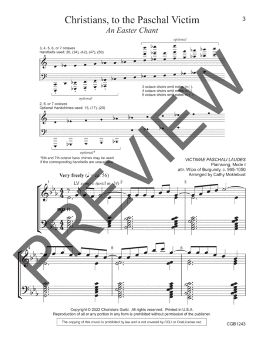 Christians to the Paschal Victim Handbell Choir scores gallery preview page 2