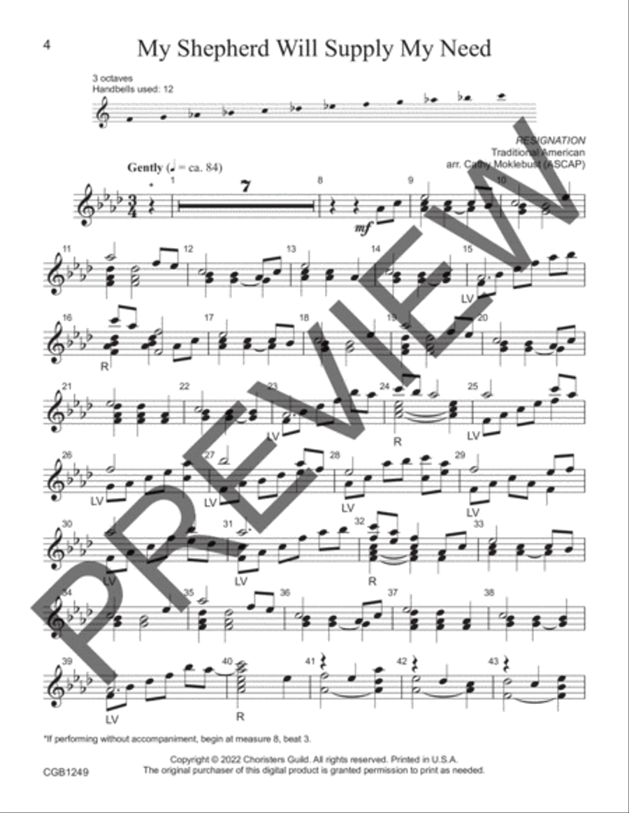 Lamb of God, King of Kings Handbell Choir scores gallery preview page 3