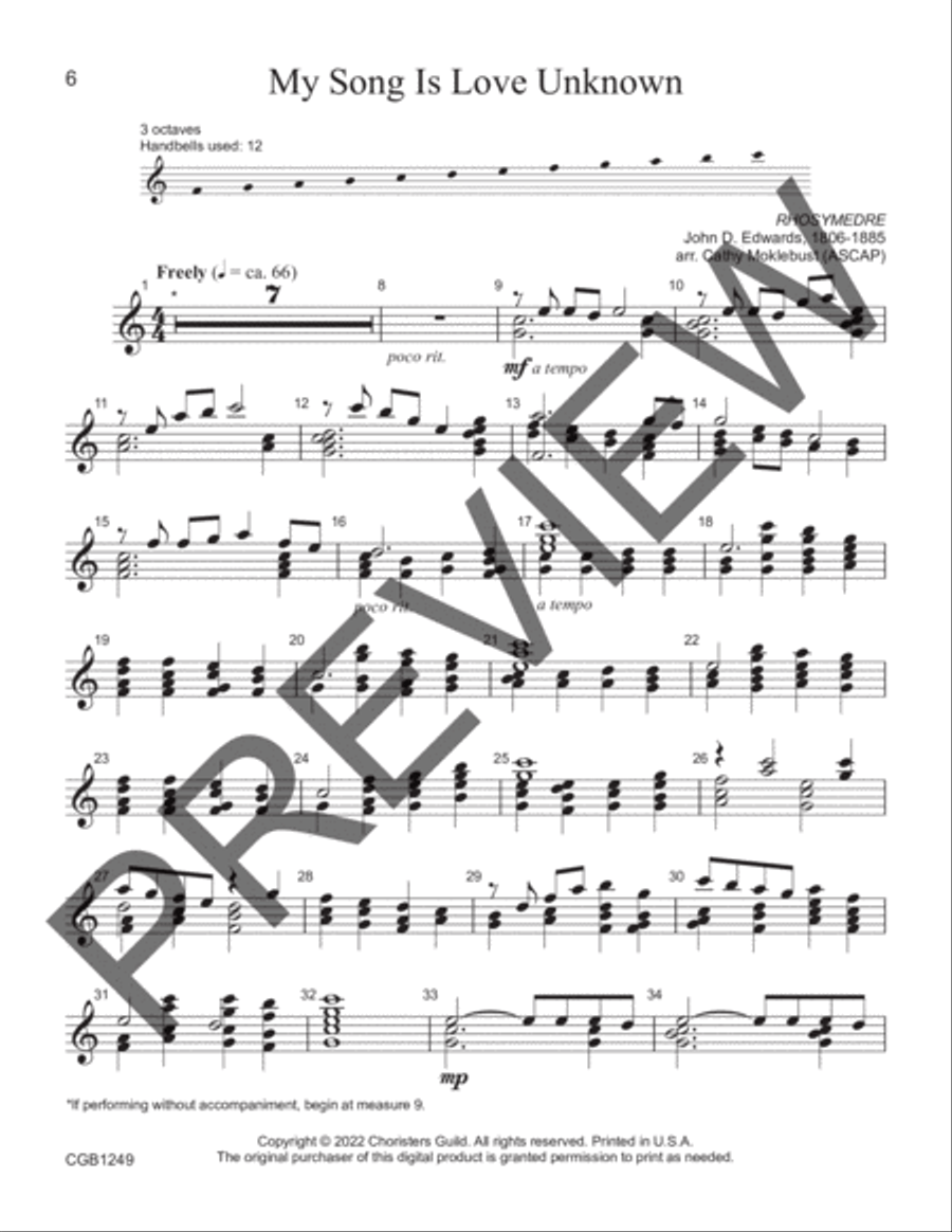 Lamb of God, King of Kings Handbell Choir scores gallery preview page 4