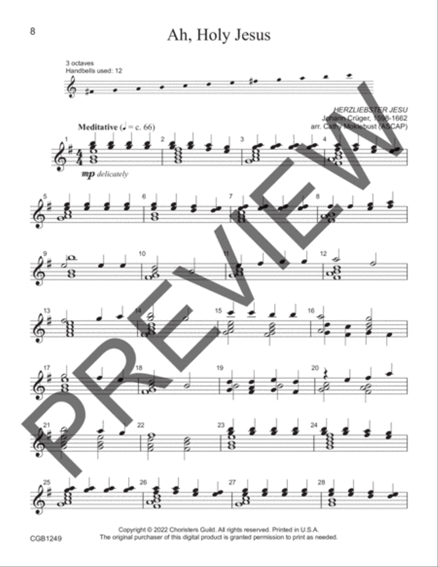 Lamb of God, King of Kings Handbell Choir scores gallery preview page 5