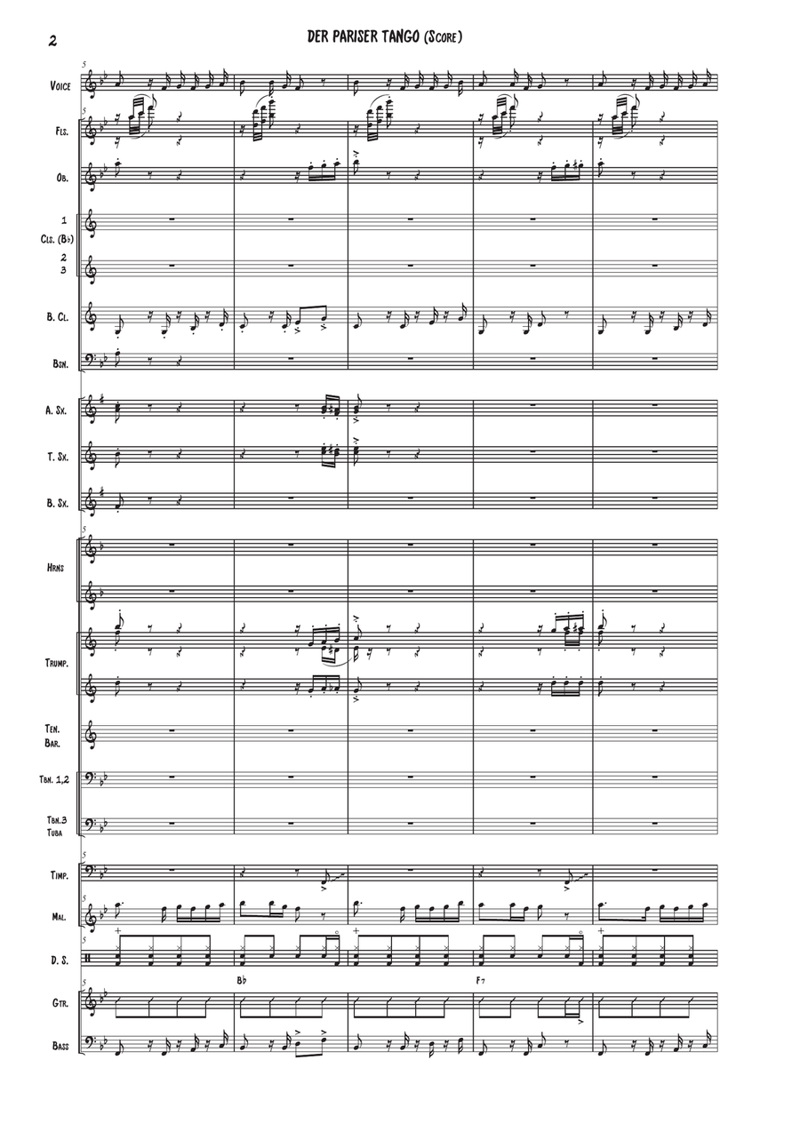 Der Pariser Tango (Score and Parts) Concert Band scores gallery preview page 3