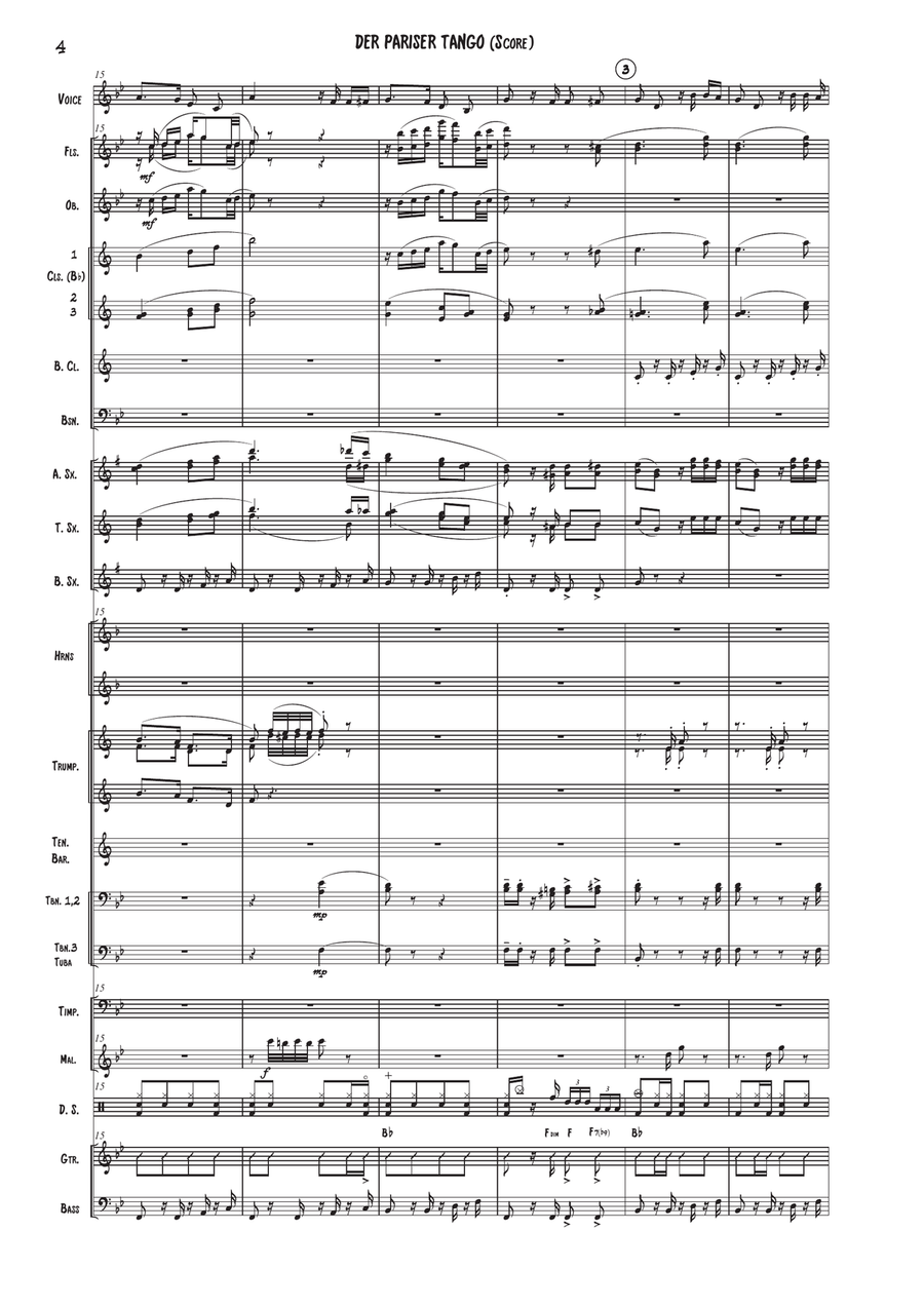 Der Pariser Tango (Score and Parts) Concert Band scores gallery preview page 5