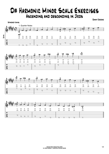 D# Harmonic Minor Scale Exercises - Ascending and Descending in 3rds