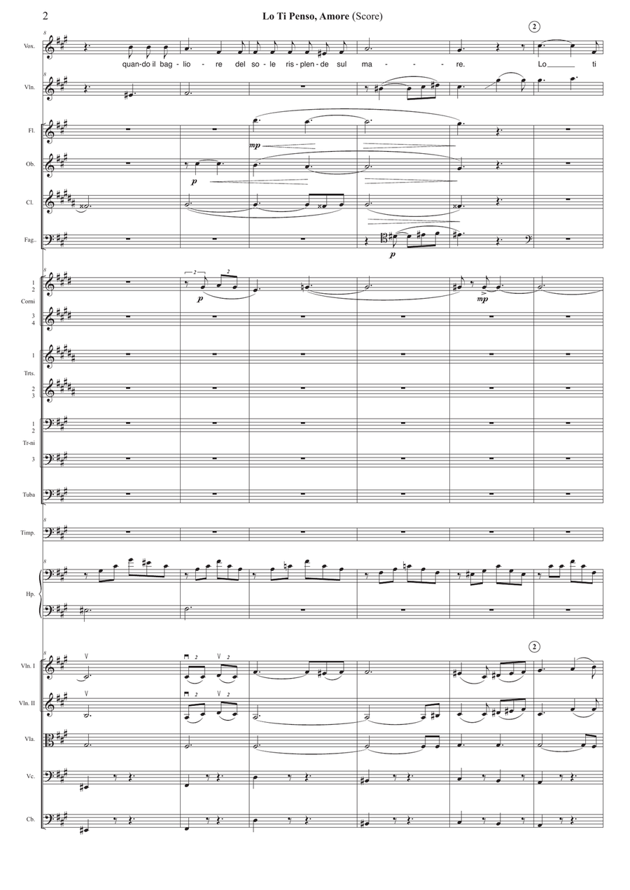 Lo Ti Penso Amore (Score and Parts) Full Orchestra scores gallery preview page 3