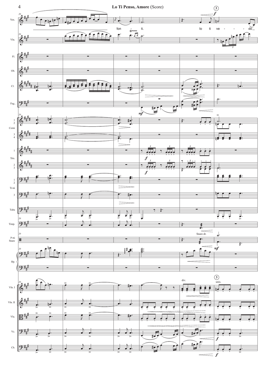 Lo Ti Penso Amore (Score and Parts) Full Orchestra scores gallery preview page 5