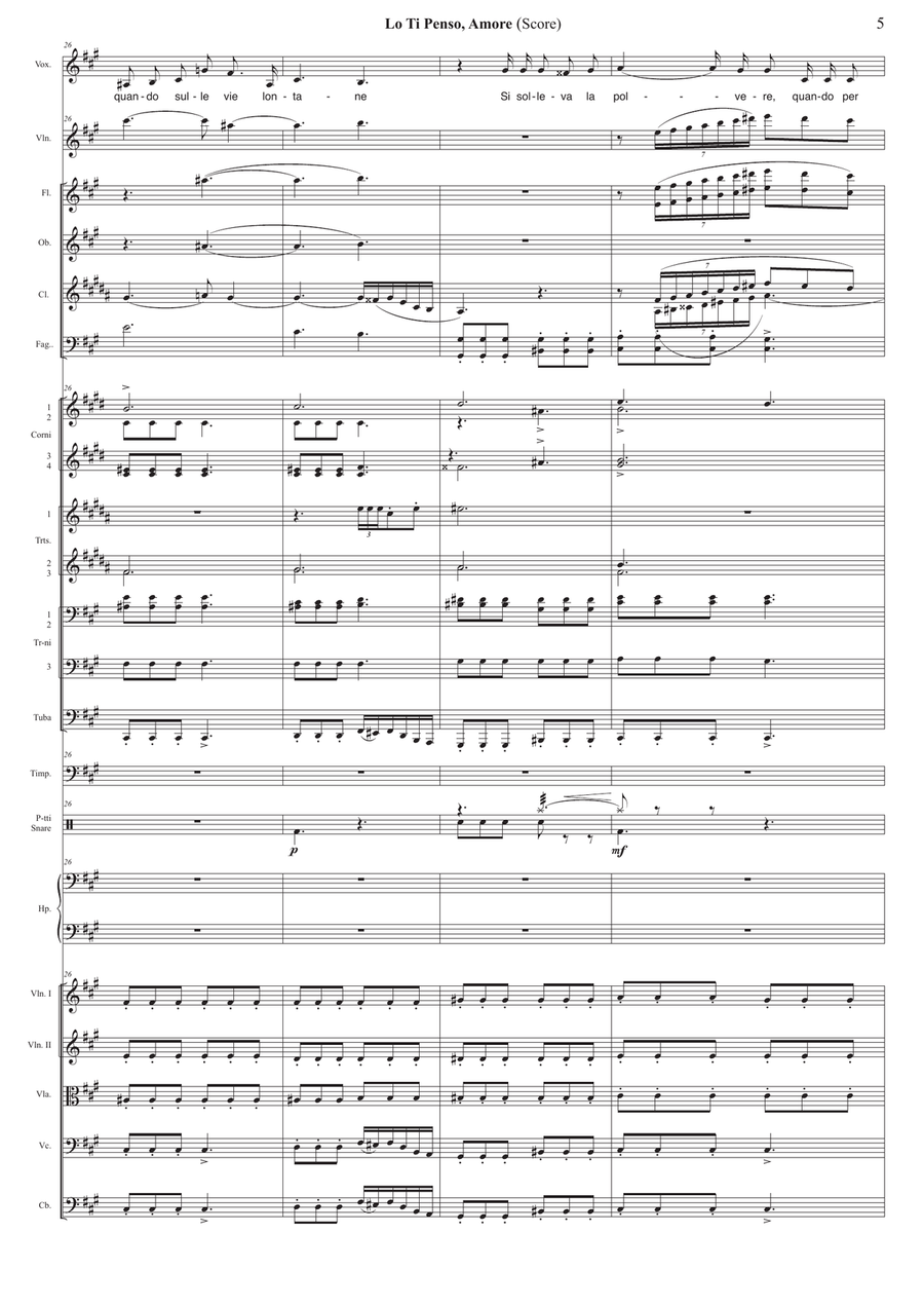 Lo Ti Penso Amore (Score and Parts) Full Orchestra scores gallery preview page 6