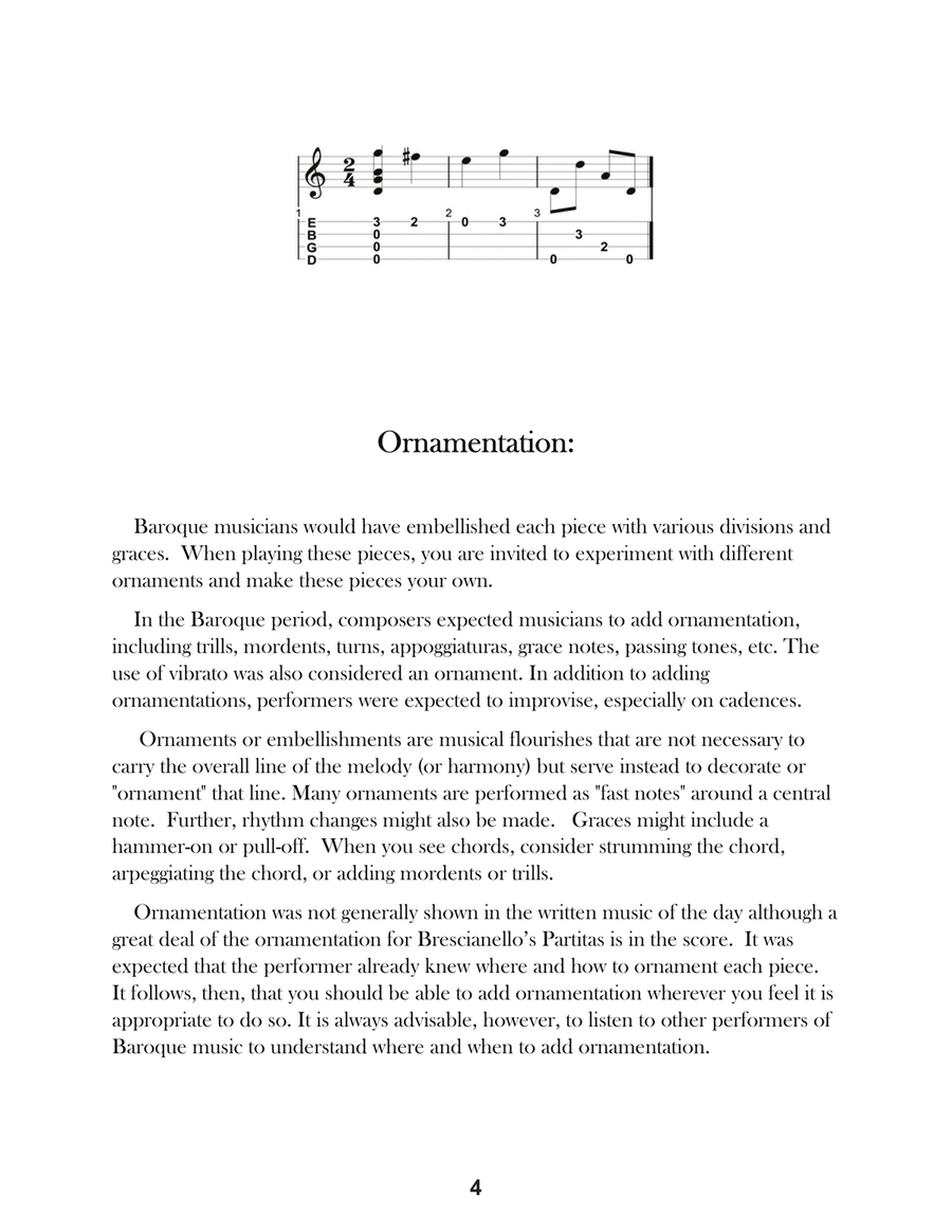 Sylvius Leopold Weiss: 4 More Baroque Sonatas Arranged For Baritone Ukulele Baritone Ukulele scores gallery preview page 6