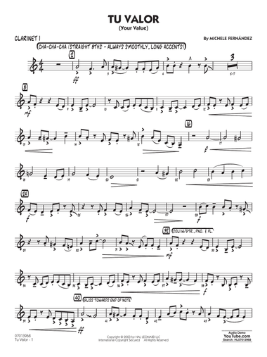Tu Valor (Your Value) - Clarinet 1