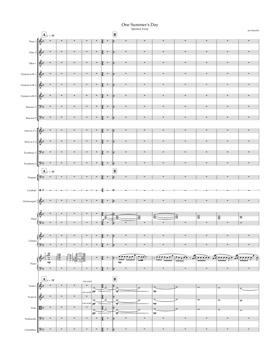 One Summer's Day Full Orchestra scores gallery preview page 1