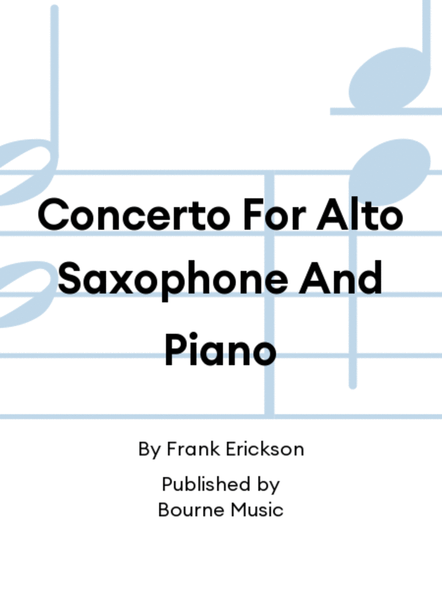 Concerto For Alto Saxophone And Piano Alto Saxophone scores gallery preview page 1