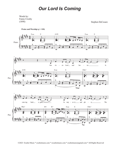 Our Lord Is Coming (Vocal solo)