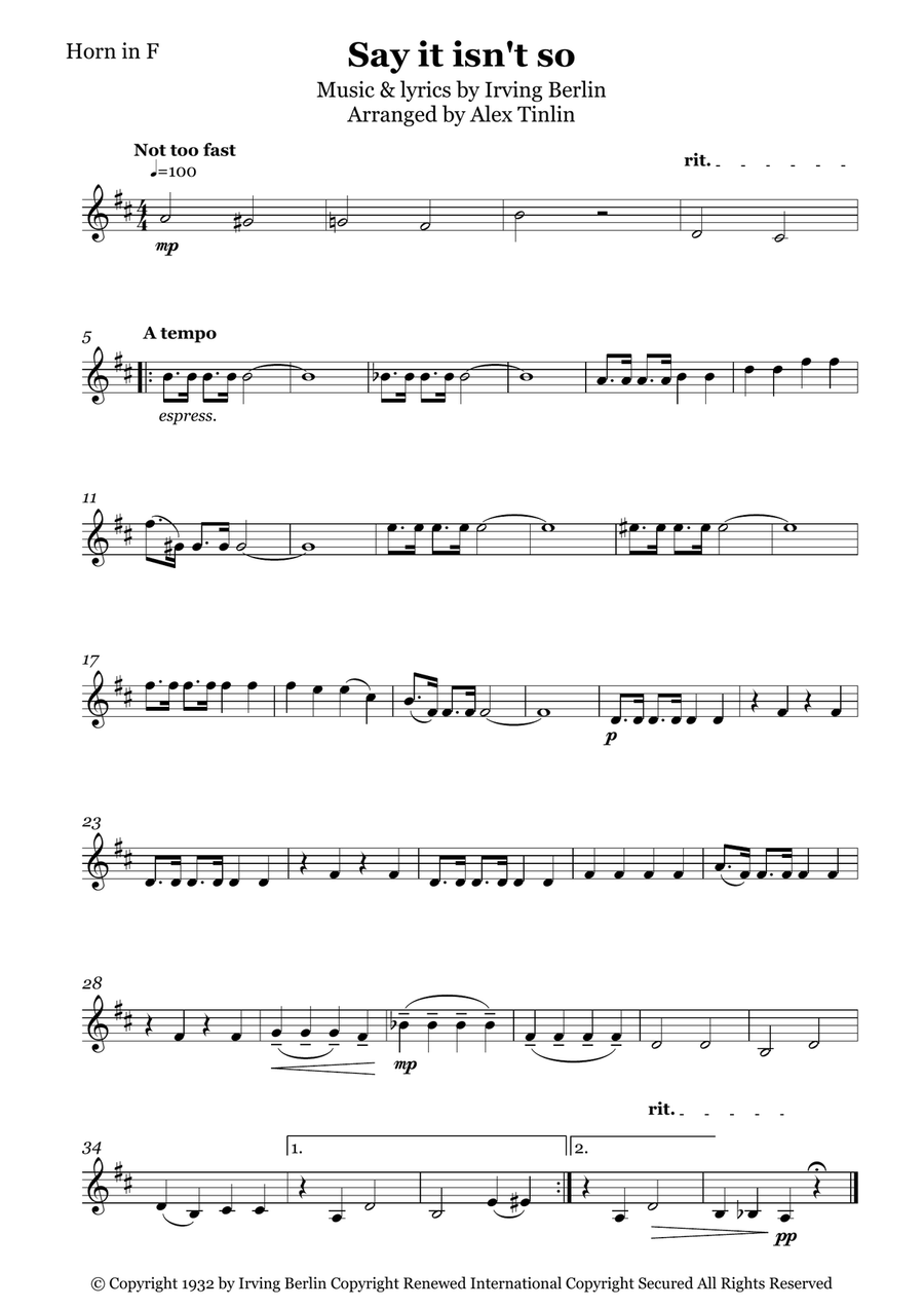 Say It Isn't So Say It Isn't So Woodwind Quintet scores gallery preview page 5