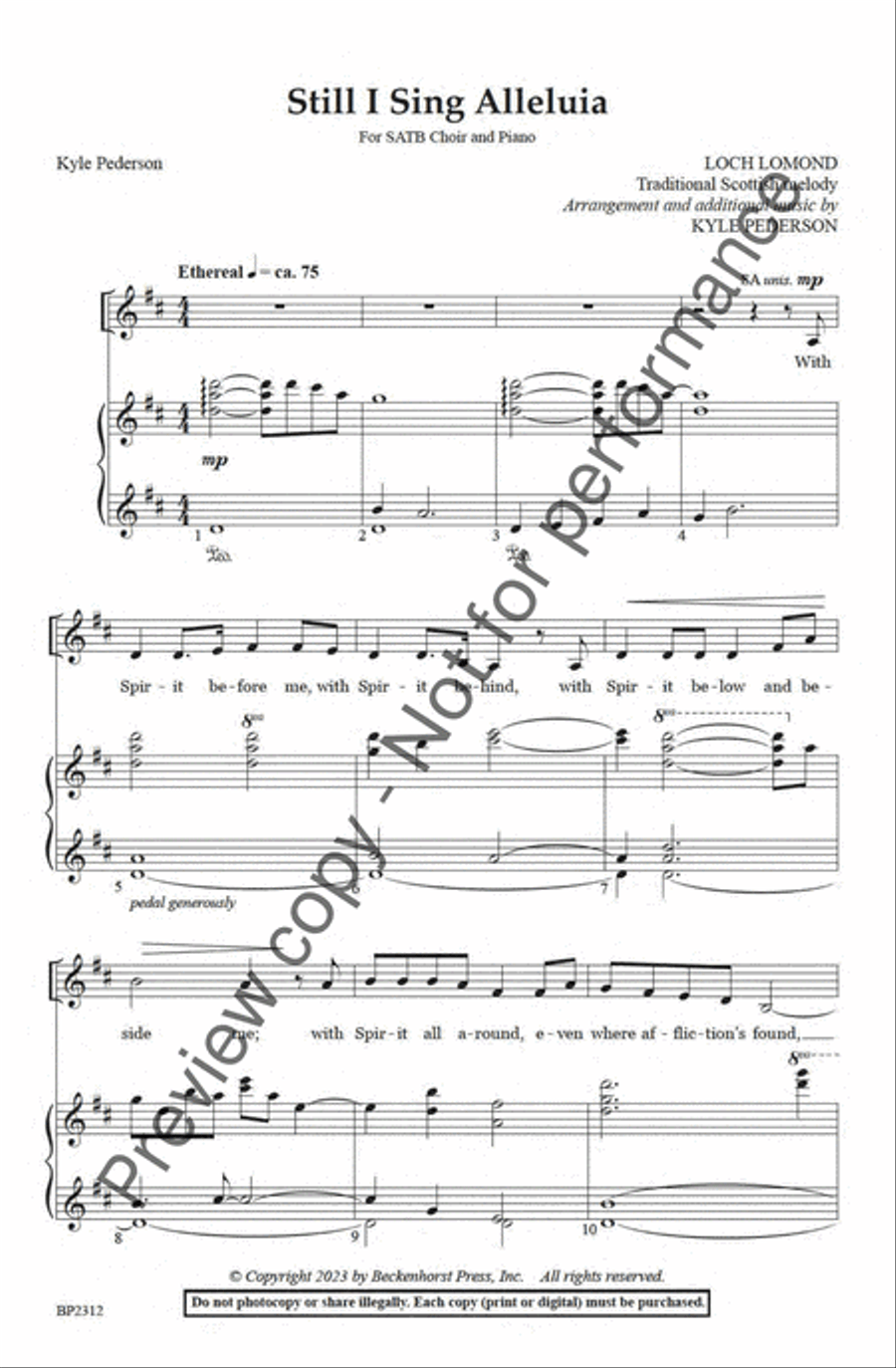 Still I Sing Alleluia Still I Sing Alleluia 4-Part scores gallery preview page 2