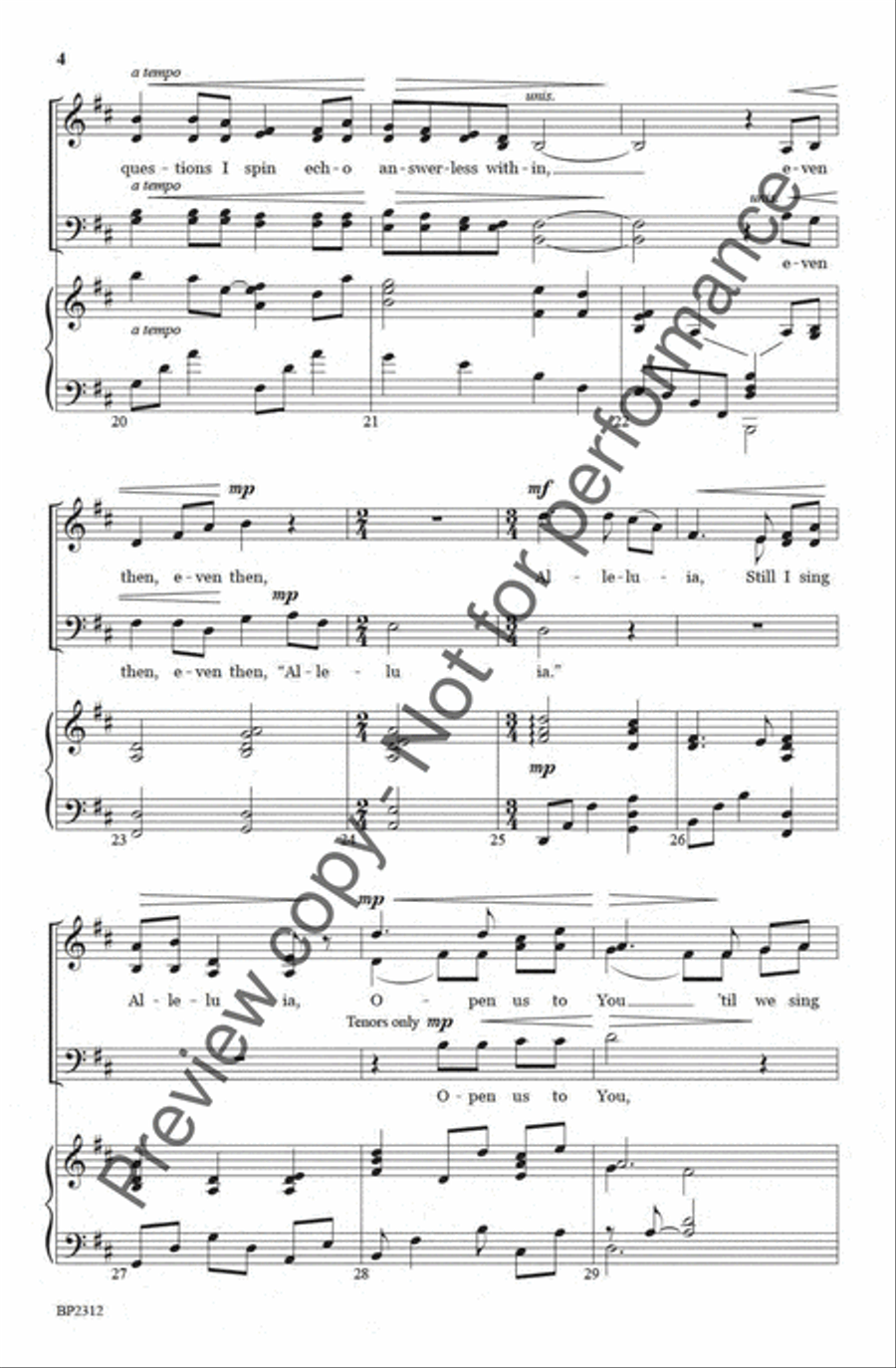 Still I Sing Alleluia Still I Sing Alleluia 4-Part scores gallery preview page 4
