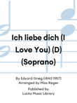 Ich liebe dich (I Love You) (D) (Soprano)
