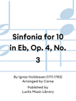 Sinfonia for 10 in Eb, Op. 4, No. 3