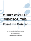 MERRY WIVES OF WINDSOR, THE: Fasst ihn Geister