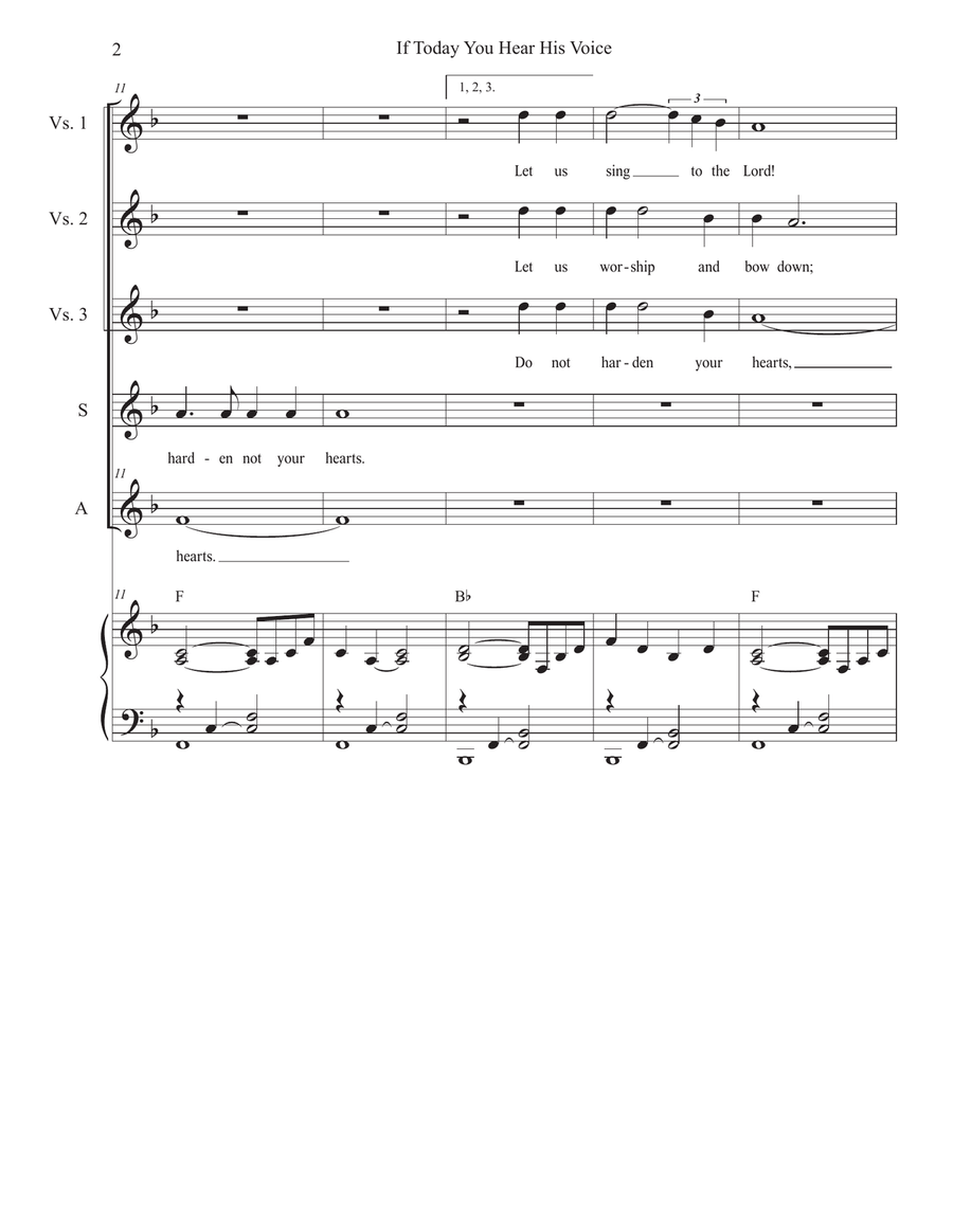 If Today You Hear His Voice (Duet for Soprano and Alto solo) Alto Voice scores gallery preview page 2