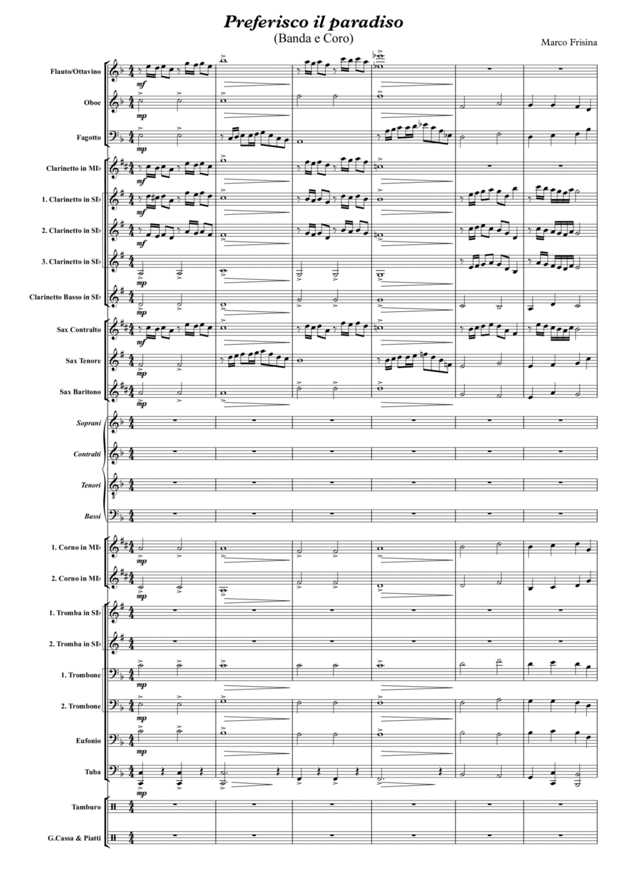 Preferisco Il Paradiso Concert Band scores gallery preview page 1