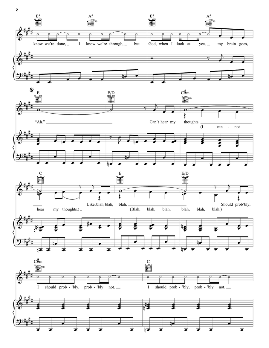 bad idea right? bad idea right? Piano, Vocal, Guitar scores gallery preview page 2