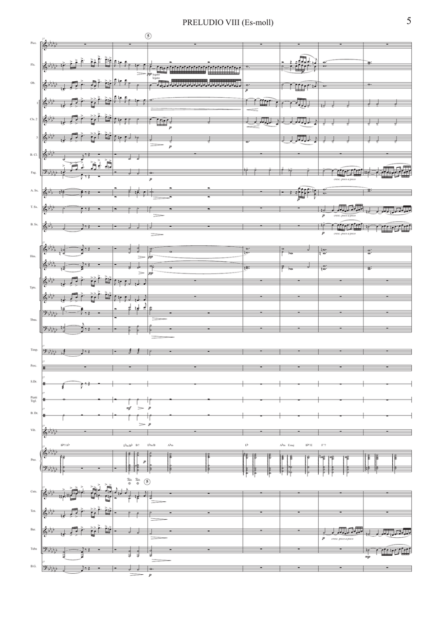 PRELUDIO VIII (Es-moll) from well temperated klavir (Score and Parts) Concert Band scores gallery preview page 5