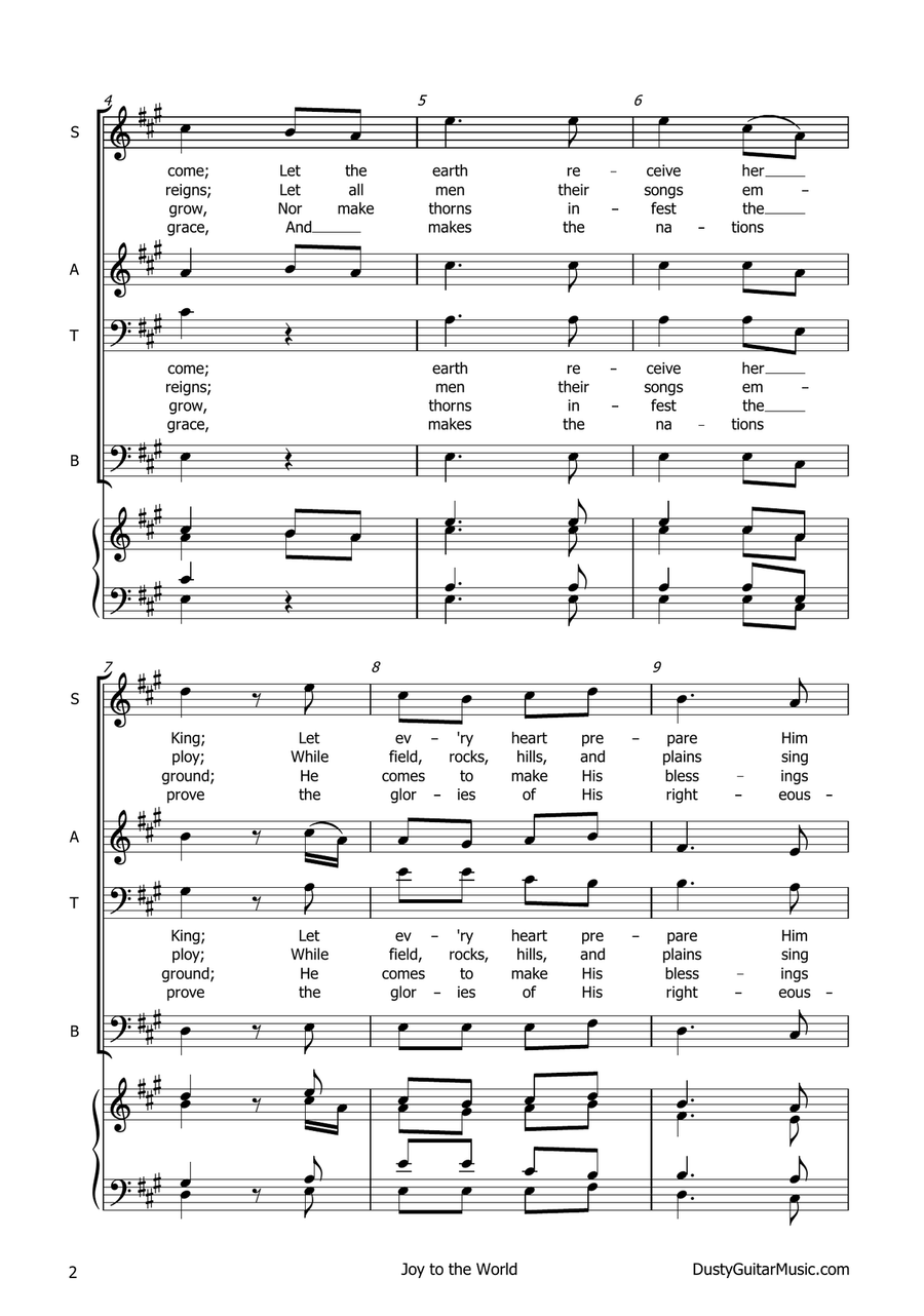 Joy to the World 4-Part scores gallery preview page 4