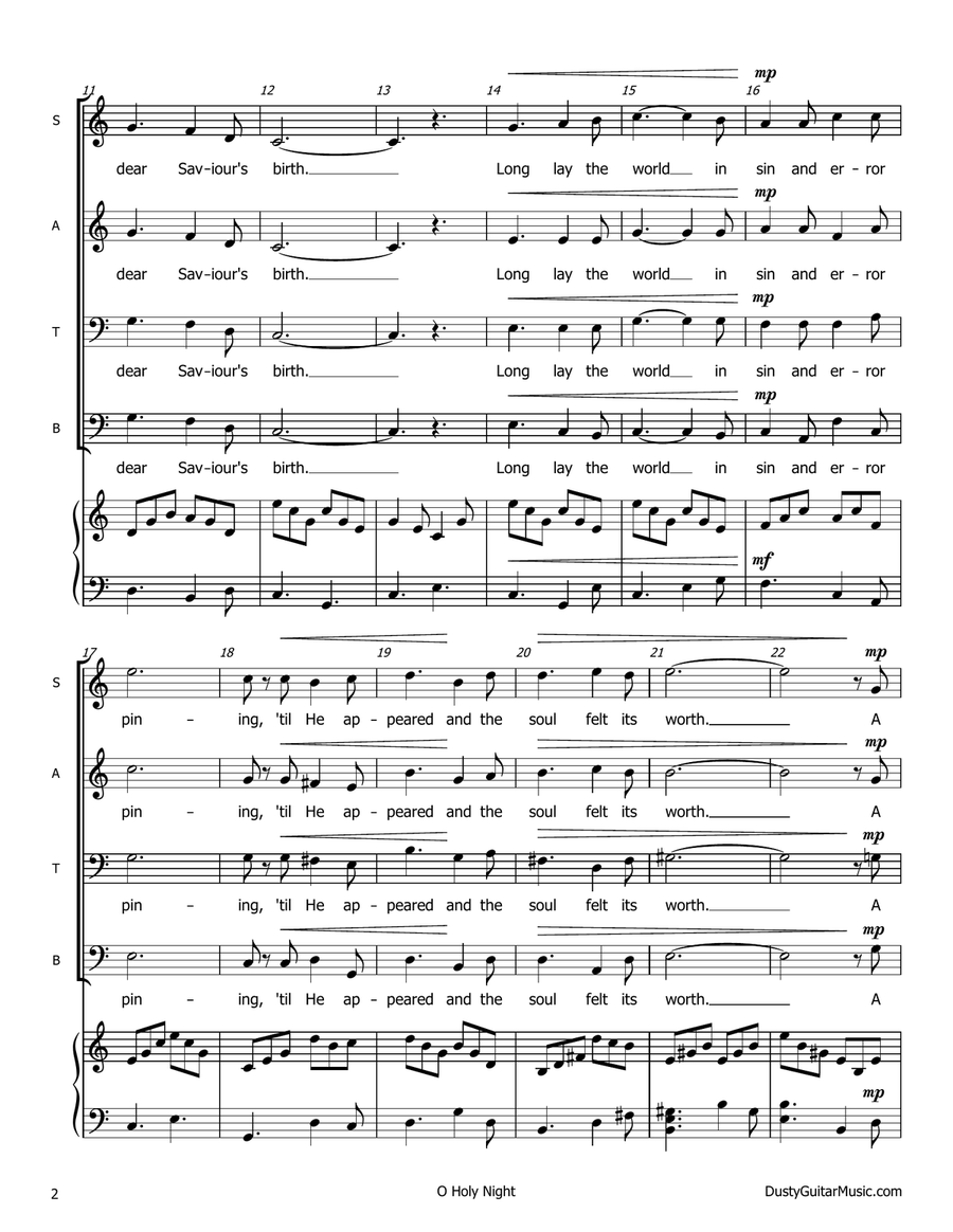 O Holy Night O Holy Night 4-Part scores gallery preview page 4