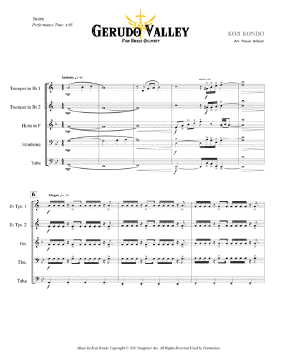 Gerudo Valley Brass Quintet scores gallery preview page 2