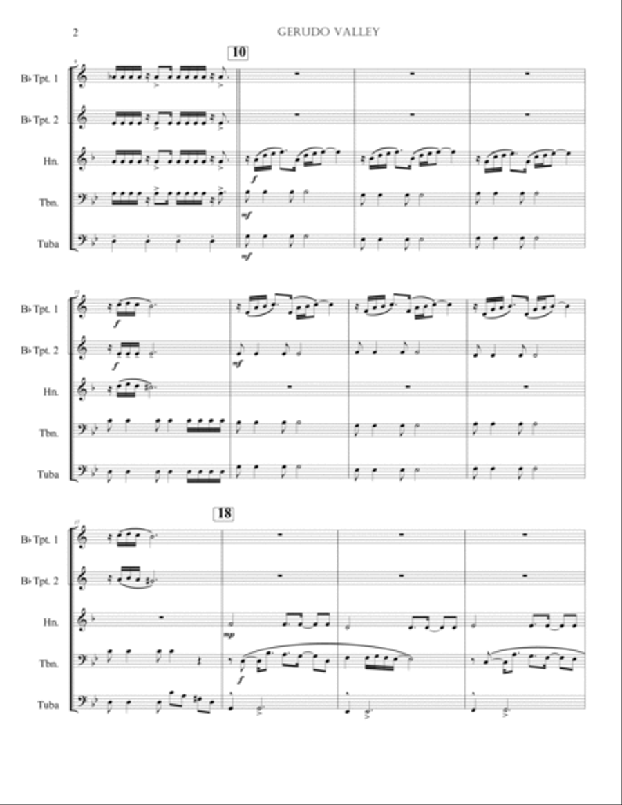 Gerudo Valley Brass Quintet scores gallery preview page 3