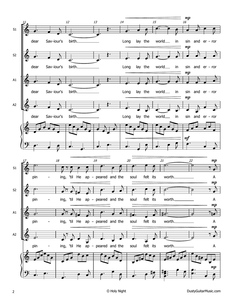 O Holy Night O Holy Night SSAA scores gallery preview page 4