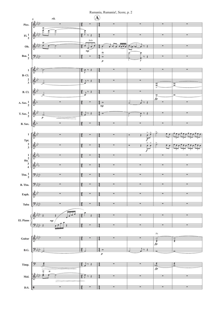 Rumania, Rumania (Score and Parts) Concert Band scores gallery preview page 3
