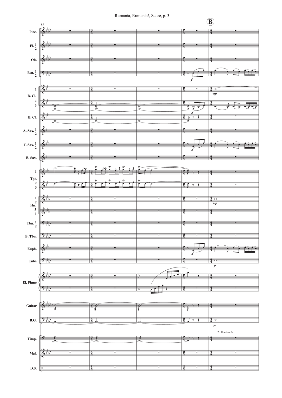 Rumania, Rumania (Score and Parts) Concert Band scores gallery preview page 4